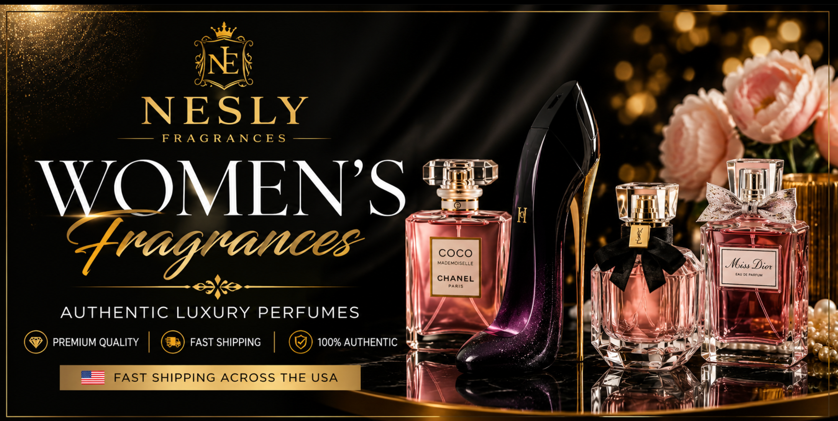 NESLY Fragrances women's luxury perfume collection banner
