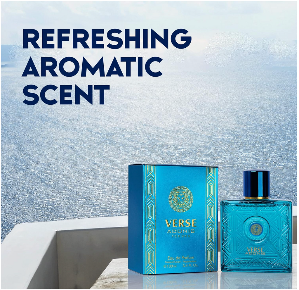 Verse Adonis Eau de Parfum for Men 3.4 fl oz / 100 mL – Long Lasting Men's Fragrance