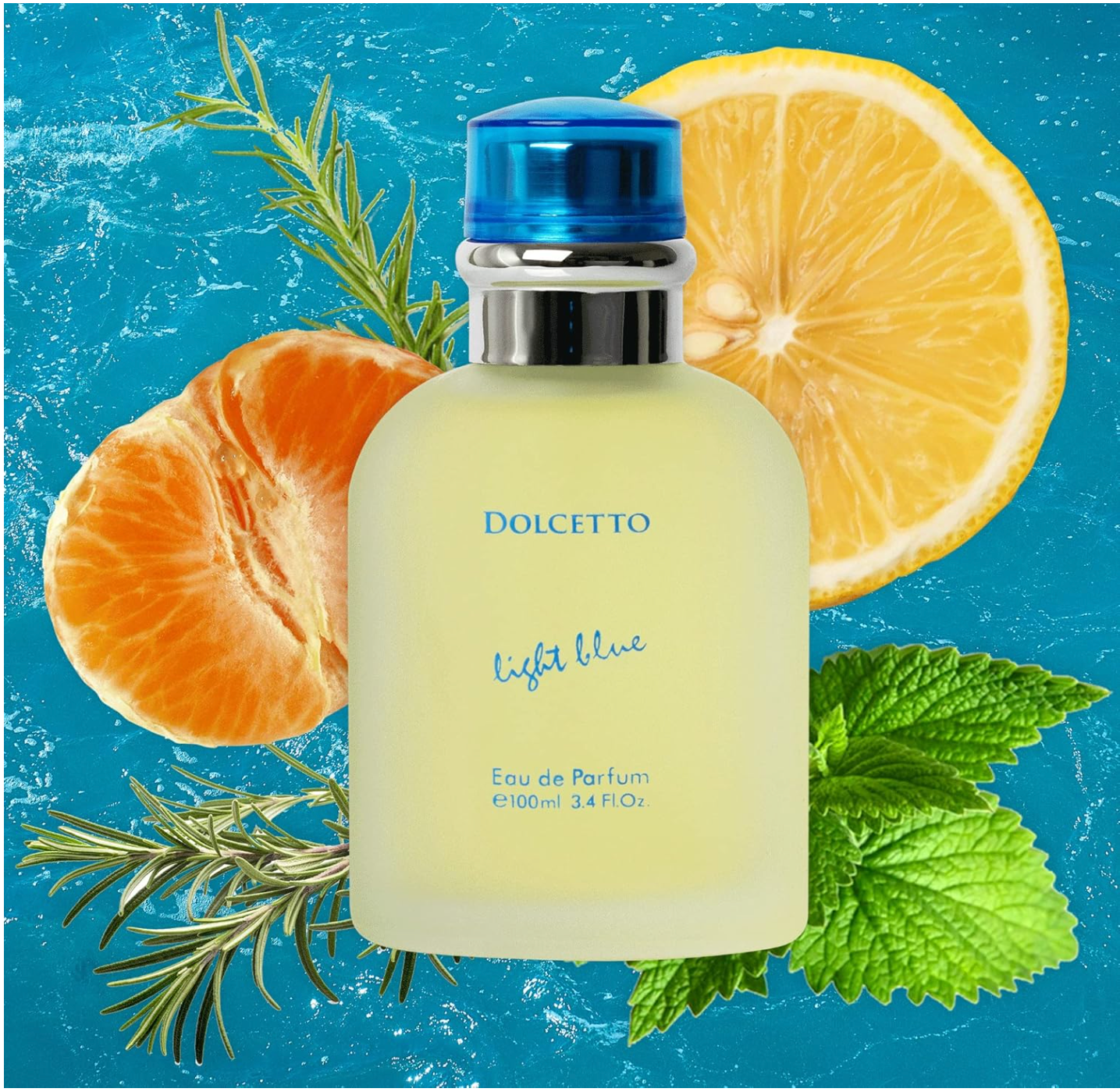 Dolcetto Light Blue Pour Homme Eau de Parfum for Men 3.4 fl oz / 100 mL – Long Lasting Men's Fragrance