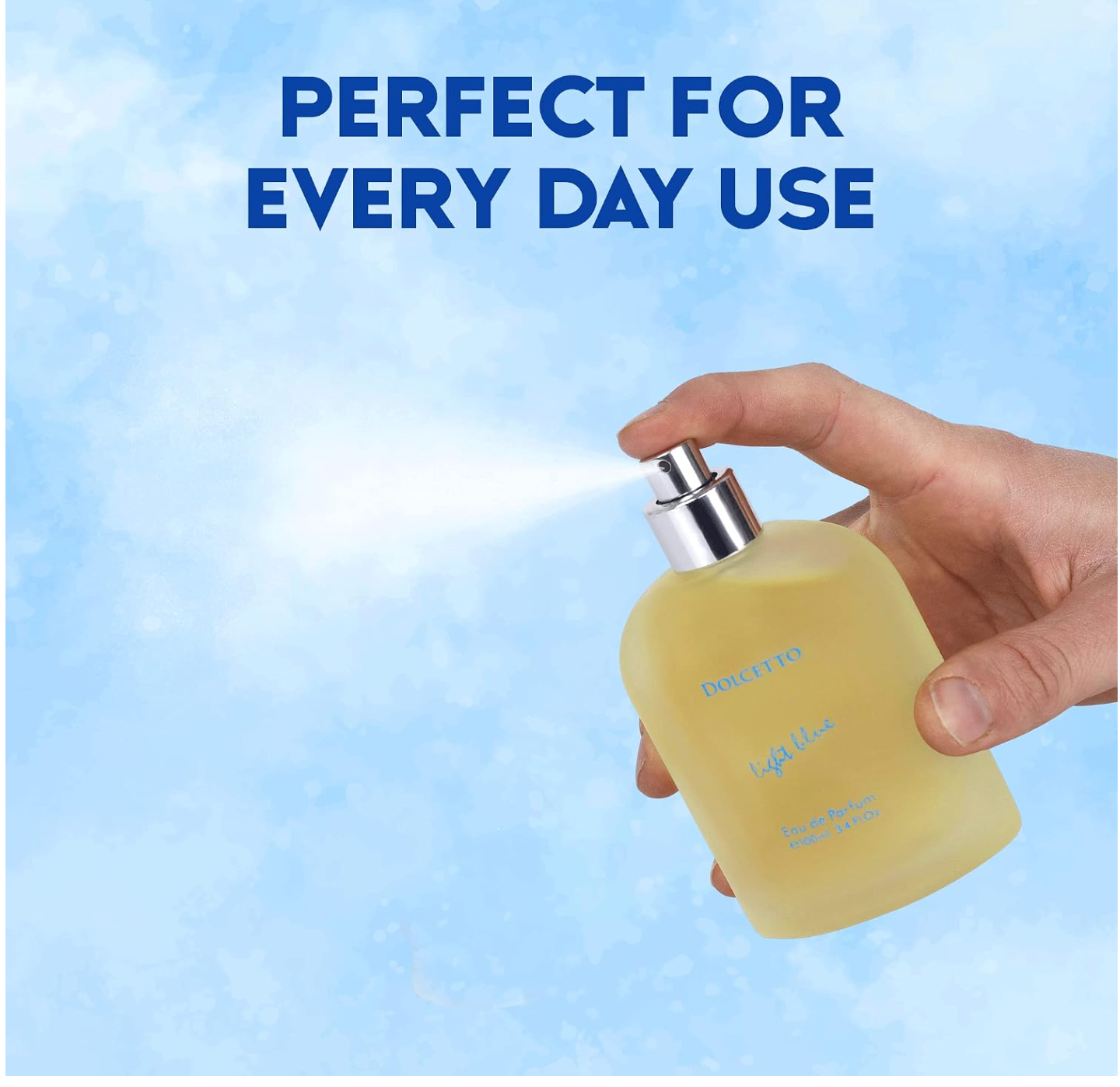Dolcetto Light Blue Pour Homme Eau de Parfum for Men 3.4 fl oz / 100 mL – Long Lasting Men's Fragrance