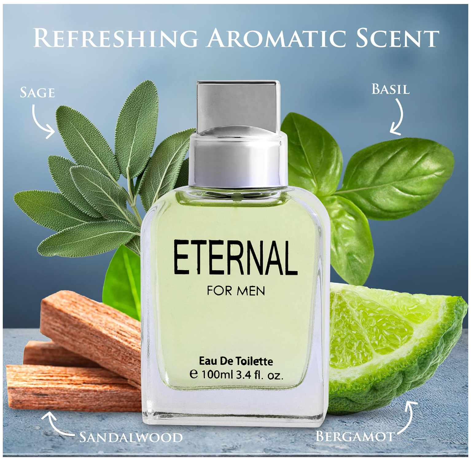 Eternal for Men Eau de Toilette 3.4 fl oz / 100 mL – Fresh Long Lasting Men's Fragrance