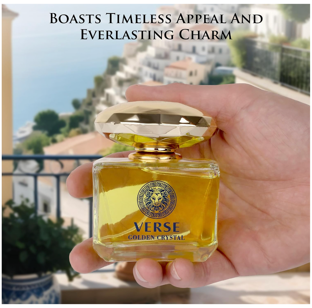 Verse Golden Crystal Eau de Parfum for Women 3.4 fl oz / 100 mL – Long Lasting Women's Fragrance