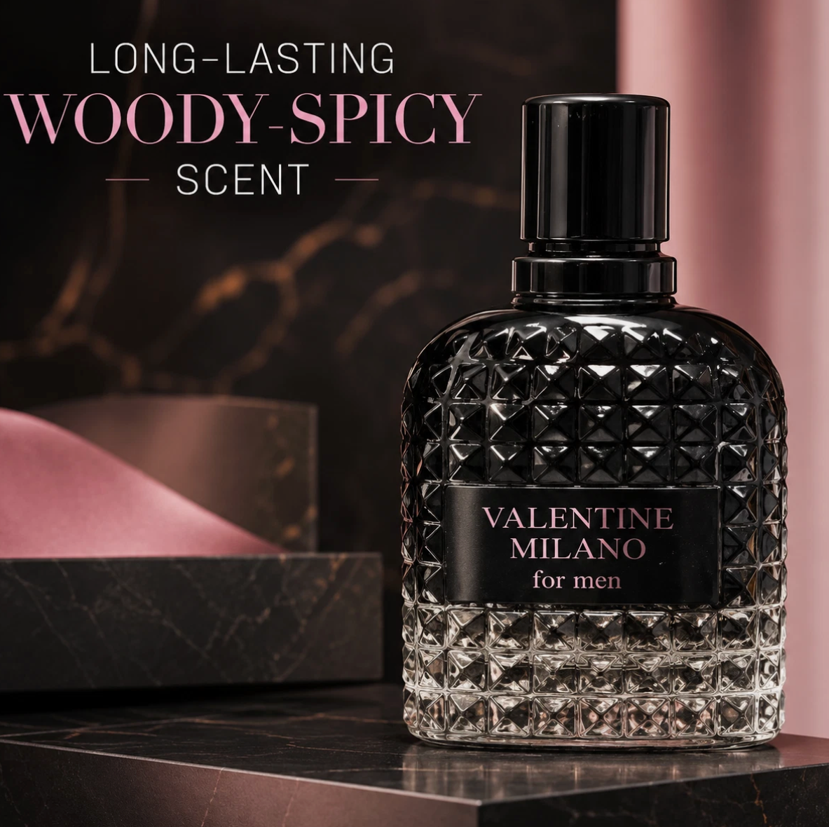 Valentine Milano Eau de Parfum for Men 3.4 fl oz / 100 mL – Long Lasting Men's Fragrance