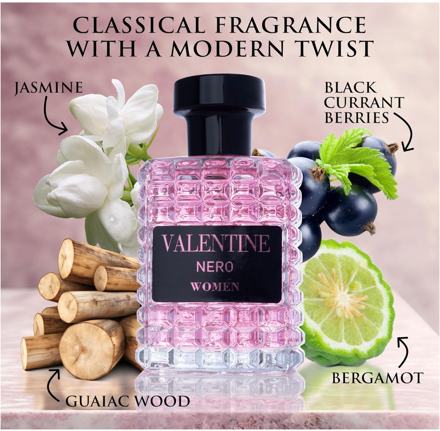 Valentine Nero Eau de Parfum for Women 3.4 fl oz / 100 mL – Long Lasting Women's Fragrance