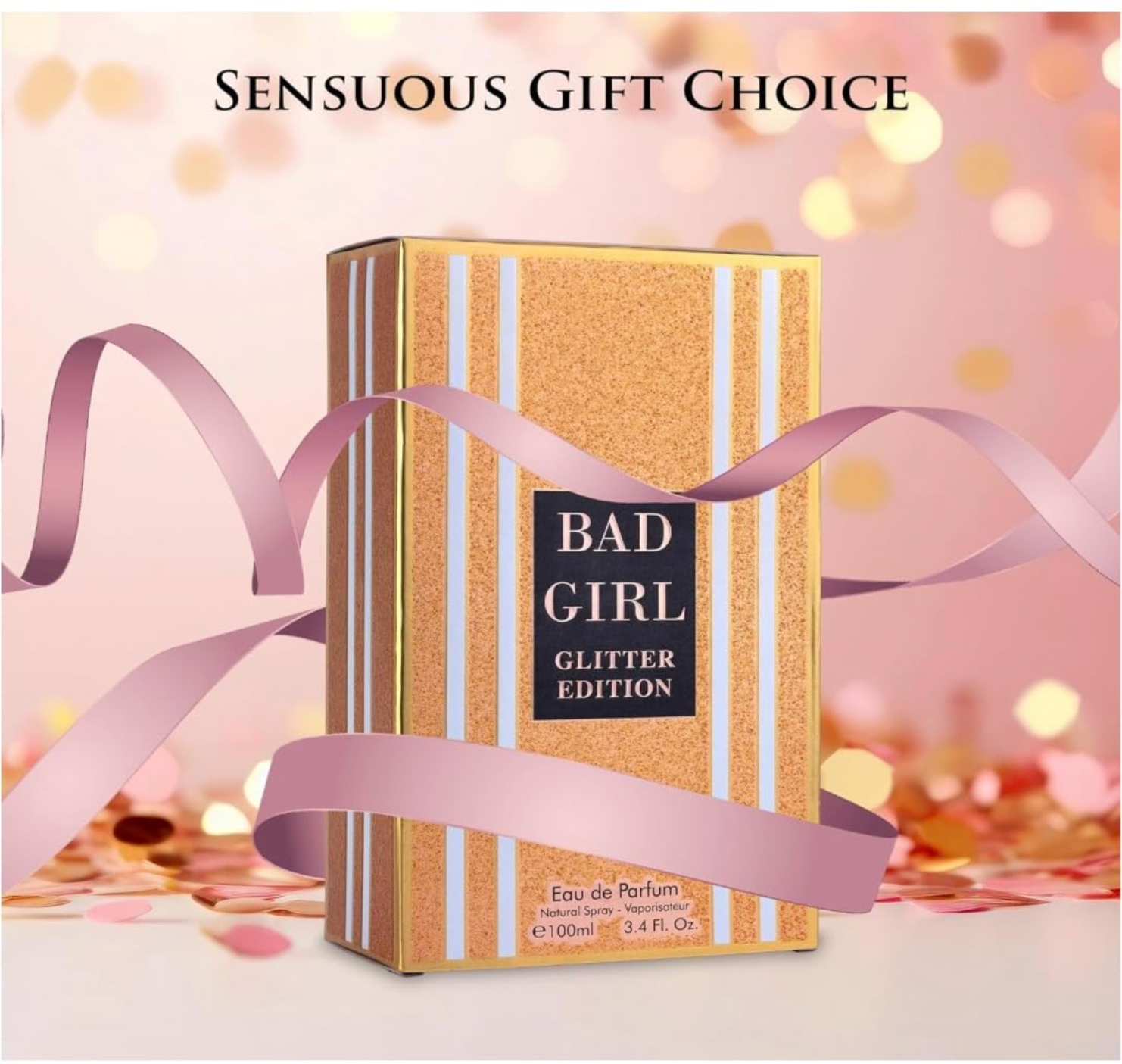 Bad Girl Glitter Edition Eau de Parfum for Women 3.4 fl oz / 100 mL – Long Lasting Women's Fragrance
